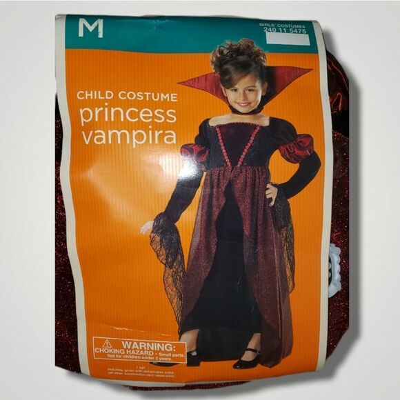 Girls Kids Princess Vampira halloween costume Child M Vampire - Picture 1 of 8